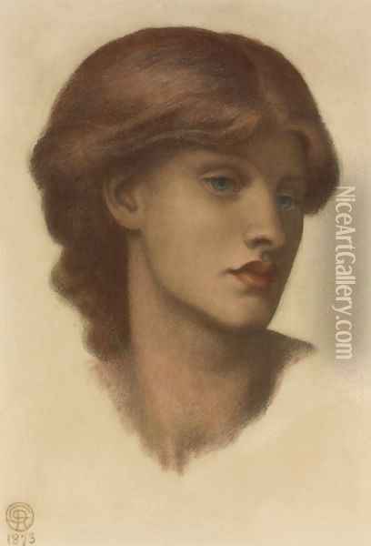 Study of Alexa Wilding, her head turned three-quarters to the right Oil Painting - Dante Gabriel Rossetti