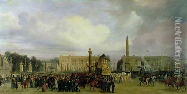 The Ceremony for the Return of Napoleons Ashes in 1840 Oil Painting - Jacques Guiaud