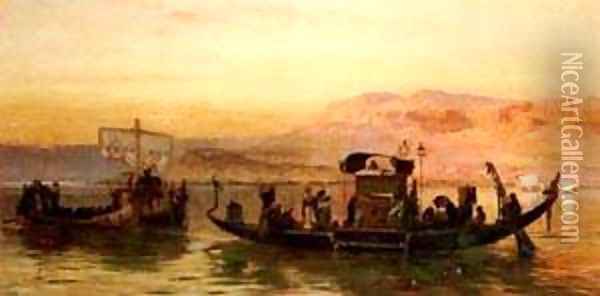Cleopatras Barge Oil Painting - F. A. Bridgeman