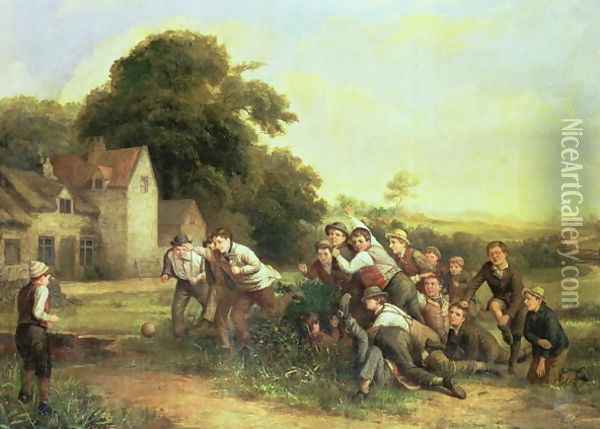The Football Game Oil Painting - Thomas Webster