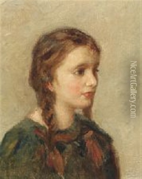 The Artist's Daughter Oil Painting - Julius Paulsen