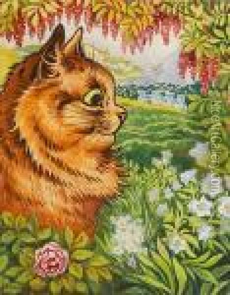 Enjoying The View Oil Painting - Louis William Wain