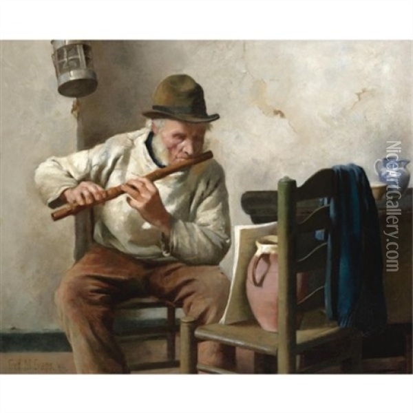 The Flute Player Oil Painting - Frederick James McNamara Evans