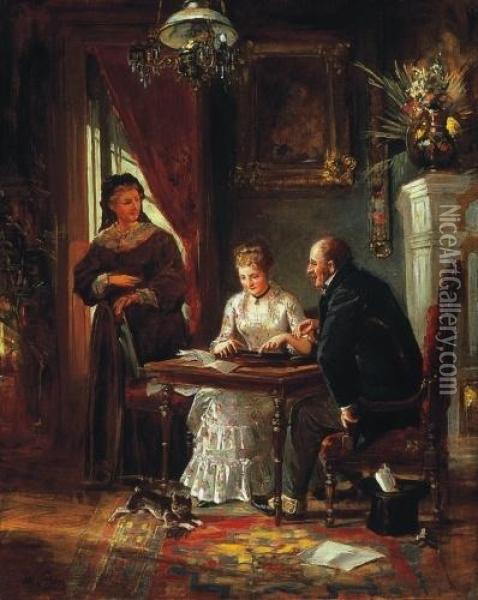 Music Lesson Oil Painting - Moritz Stifter
