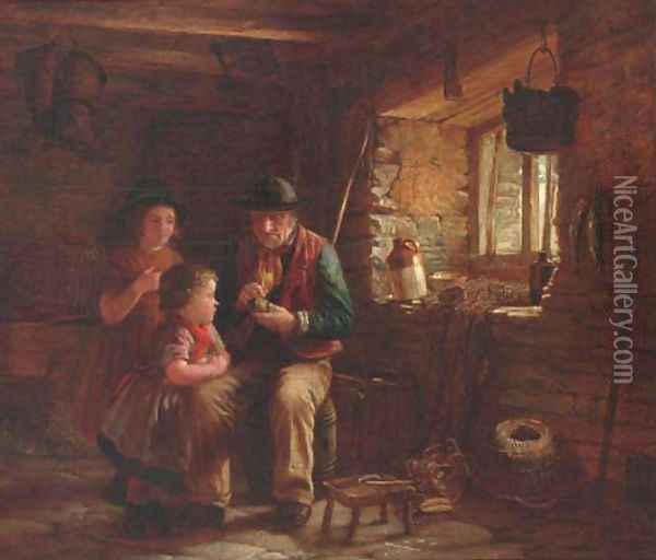 The Fisherman's Hut, Cornwall Oil Painting - William Hemsley