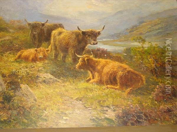 Highland Cattle Oil Painting - Ernst Walbourn