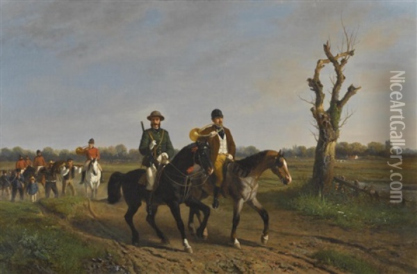 Return From The Hunt Oil Painting - Paul Van Der Vin