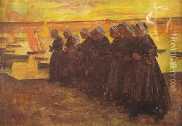 Mujeres De Normandia Oil Painting - Charles Cottet