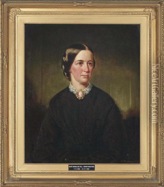 Portrait Of Mary Emmeline Hill-merryweather Oil Painting - Hugh Ford Crighton