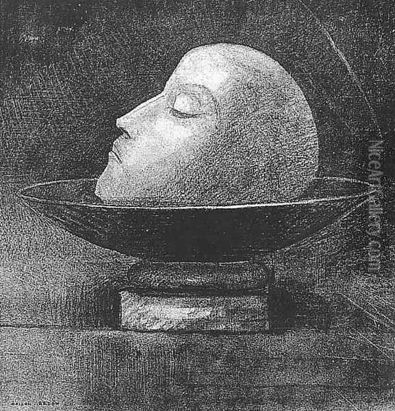 Head of a Martyr 1877 Oil Painting - Odilon Redon