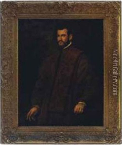Portrait Of A Man, Said To Be Andrea Bracadin Oil Painting - Domenico Tintoretto