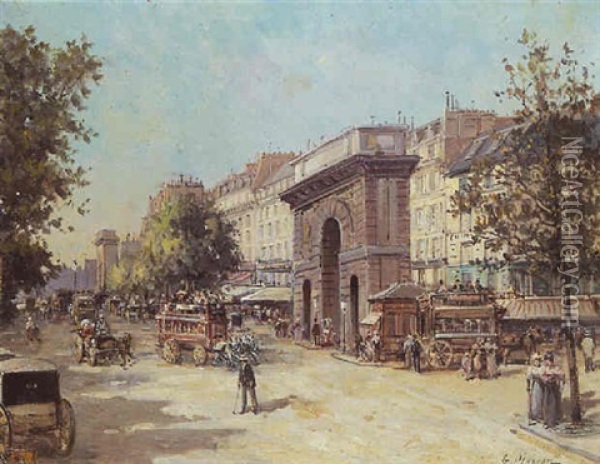 Vue De La Porte St-martin Et De La Porte St-denis Oil Painting - Gustave Mascart