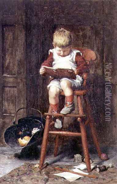In the High Chair Oil Painting - Frederick George Cotman