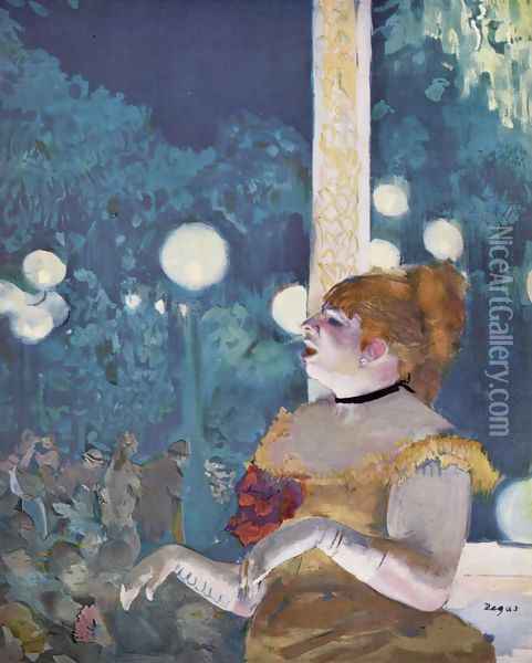 In the concert café Oil Painting - Edgar Degas