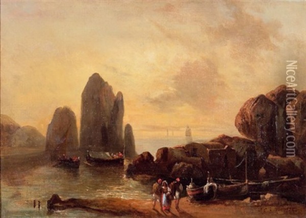 Vue De Capri D'apres Nature Oil Painting - Jules Coignet