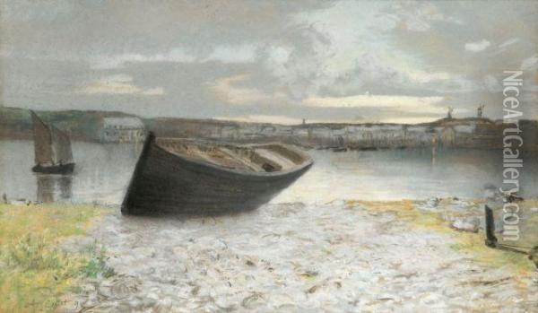 Barque Echouee Sur Un Rivage Oil Painting - Charles Cottet