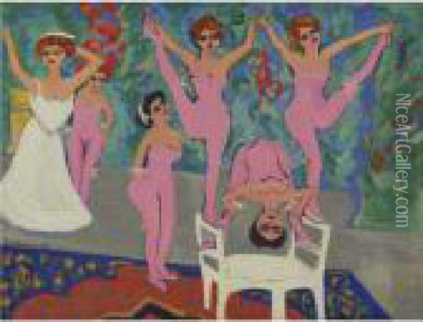 Varieteparade (variety Show) Oil Painting - Ernst Ludwig Kirchner
