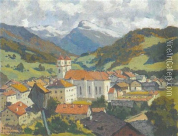 Steinach Am Brenner Oil Painting - Julius Von Kaan-Albest