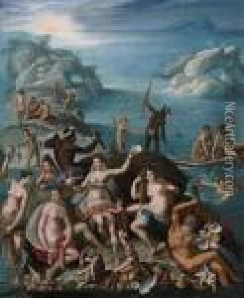 Allegory Of The Treasures Of The Sea Oil Painting - Jacopo Zucchi
