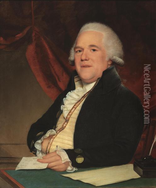 Portrait Of John Sims Esq., Merchant Of London Oil Painting - Lemuel Francis Abbott