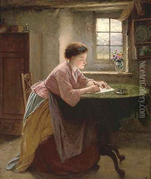 The letter writer Oil Painting - Haynes King
