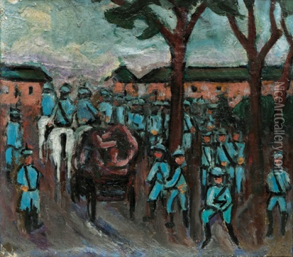 Infantry Oil Painting - Helmuth Macke