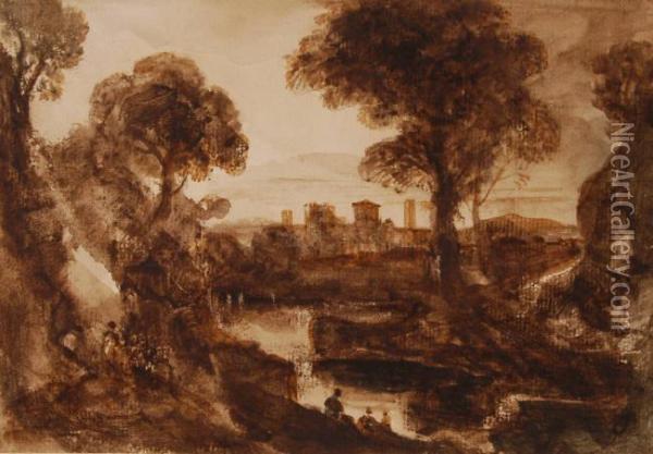 Untitled Oil Painting - Claude Lorrain (Gellee)