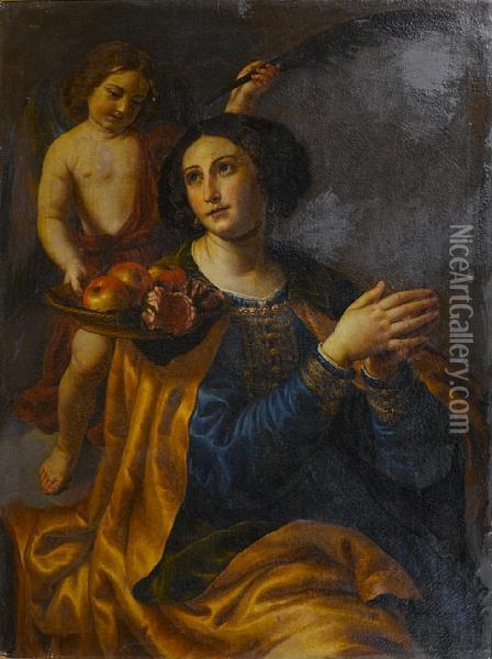 Saint Dorothea Oil Painting - Alessandro Turchi
