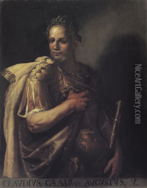 Ritratto Dell'imperatore Claudio Cesare Augusto Oil Painting - Pietro Francesco Guala