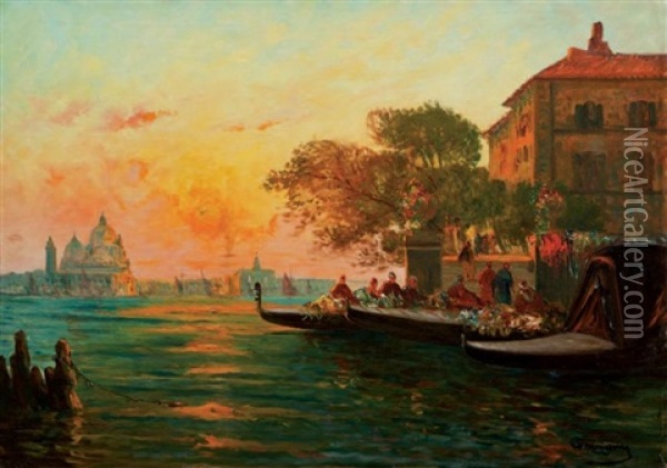 Vue De Venise Oil Painting - Henri Malfroy-Savigny