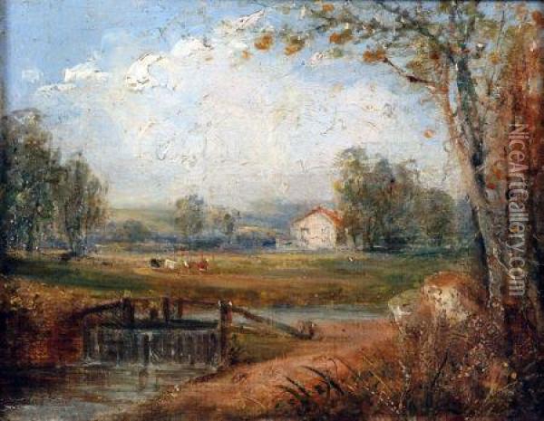 Landscape Near Woodbridge Oil Painting - Thomas Gainsborough