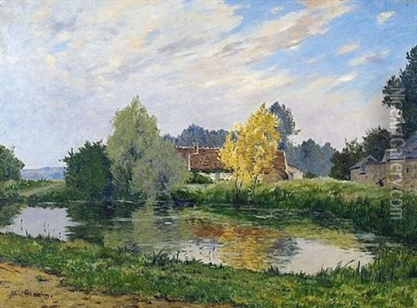 La Maison Au Bord De L'etang Oil Painting - Albert Gosselin