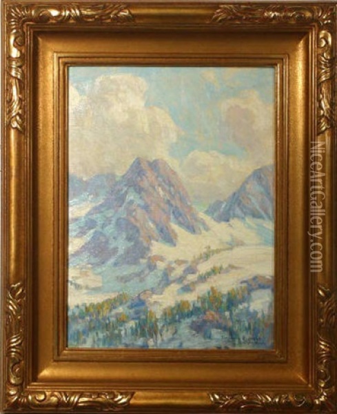 Mountain Landscape Oil Painting - Benjamin Chambers Brown