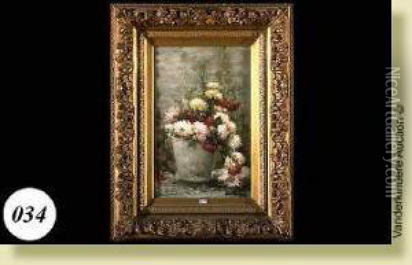 Vase De Fleurs Oil Painting - Hubert Bellis