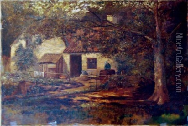 Devant La Chaumiere Oil Painting - Alfred William Parsons