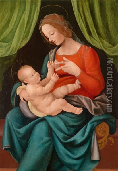 Madonna Mit Kind Oil Painting - Mariotto Albertinelli