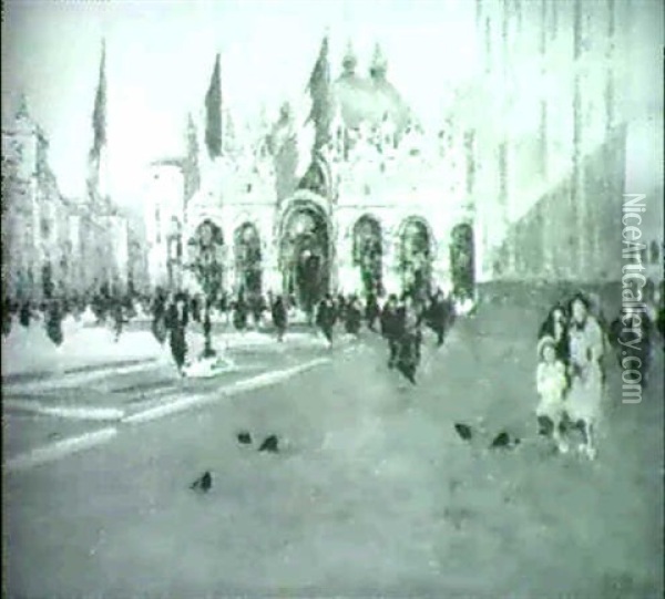 Die Markuskirche In Venedig Oil Painting - Alfred Edler von Pfluegl