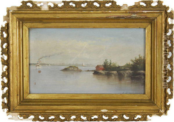 View Of One End Of Little Diamond Island, In Casco Bay Oil Painting - George M. Hathaway
