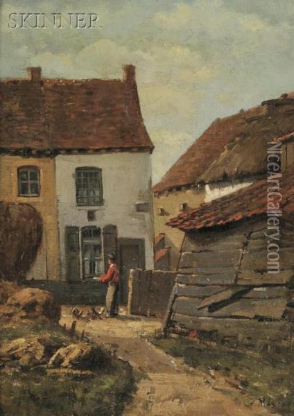 Village Houses Oil Painting - Gustave Mascart