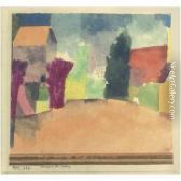 Landgut Bei Fryburg (country House Near Fribourg) Oil Painting - Paul Klee