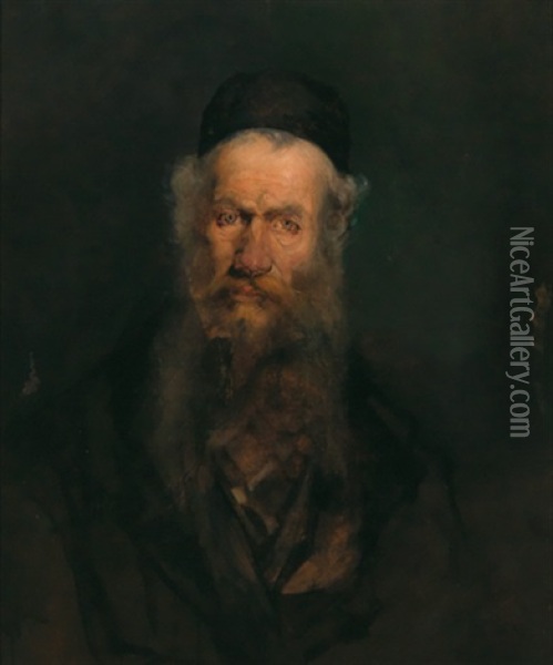 Rabbiner Oil Painting - Karl Von Merode