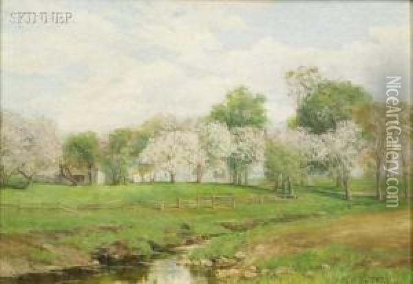 Orchard In Springtime Oil Painting - Olive Parker Black