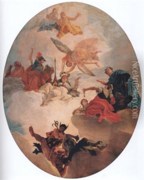 Der Triumph Des Friedens Oil Painting - Francesco Salvator Fontebasso