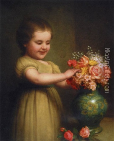 The Little Flower Arranger Oil Painting - George Henry Hall
