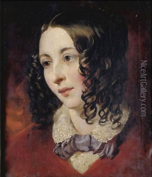 Portrait Of Miss Eliza Cook (1818-1889), Poetess And Editor Of Eliza Cook's Journal Oil Painting - William Etty