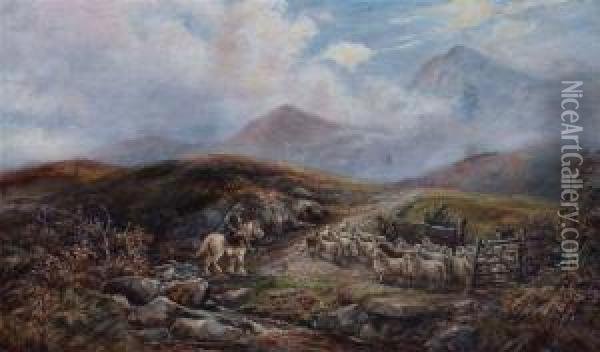 Sheep Drover Oil Painting - William Henry Waring