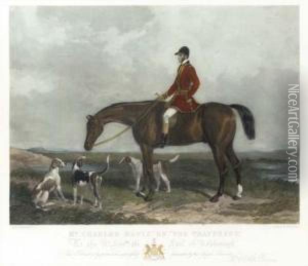 Barraud Horsemen: Four Plates Oil Painting - William Barraud