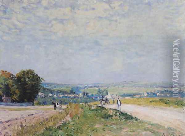 The Road to Montbuisson at Louveciennes, 1875 Oil Painting - Alfred Sisley