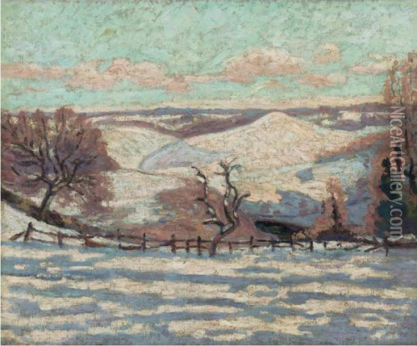 Gelee Blanche Au Puy Barriou, Crozant Oil Painting - Armand Guillaumin