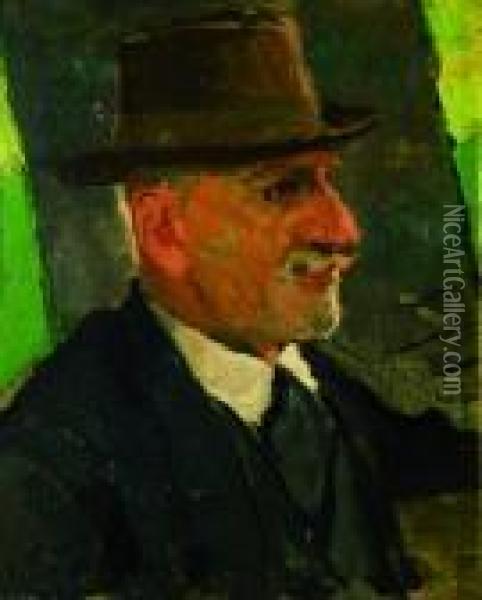 Uomo Con Cappello Oil Painting - Ruggero Panerai